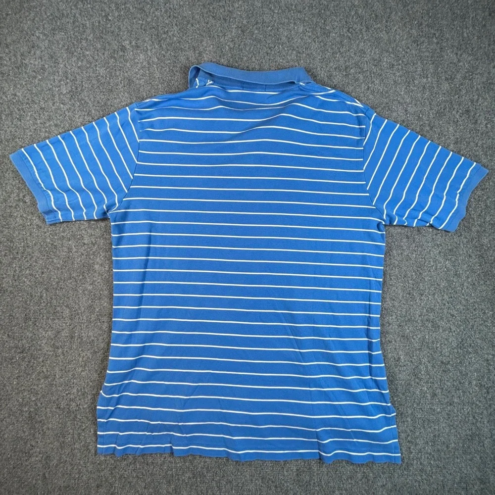 Polo Ralph Lauren Polo Shirt Mens‎ XLT Blue White Striped Short Sleeve Preppy